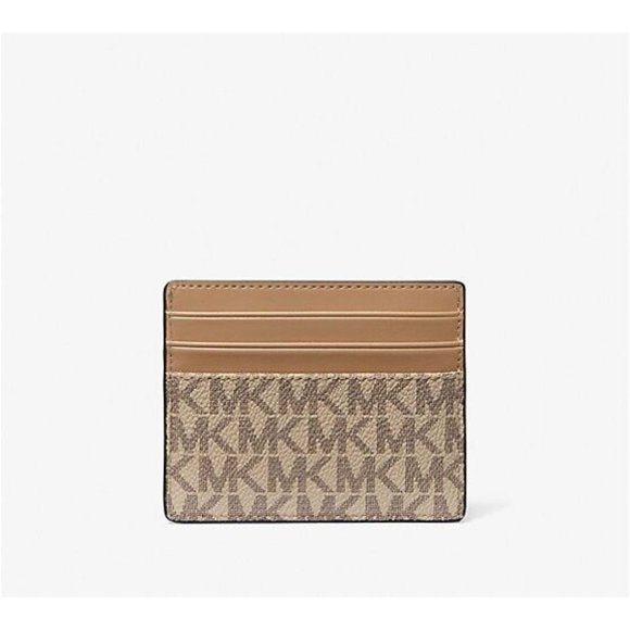 New Michael Kors Cooper Tall card case PVC with Leather Denim Multi - Picture 2 of 2